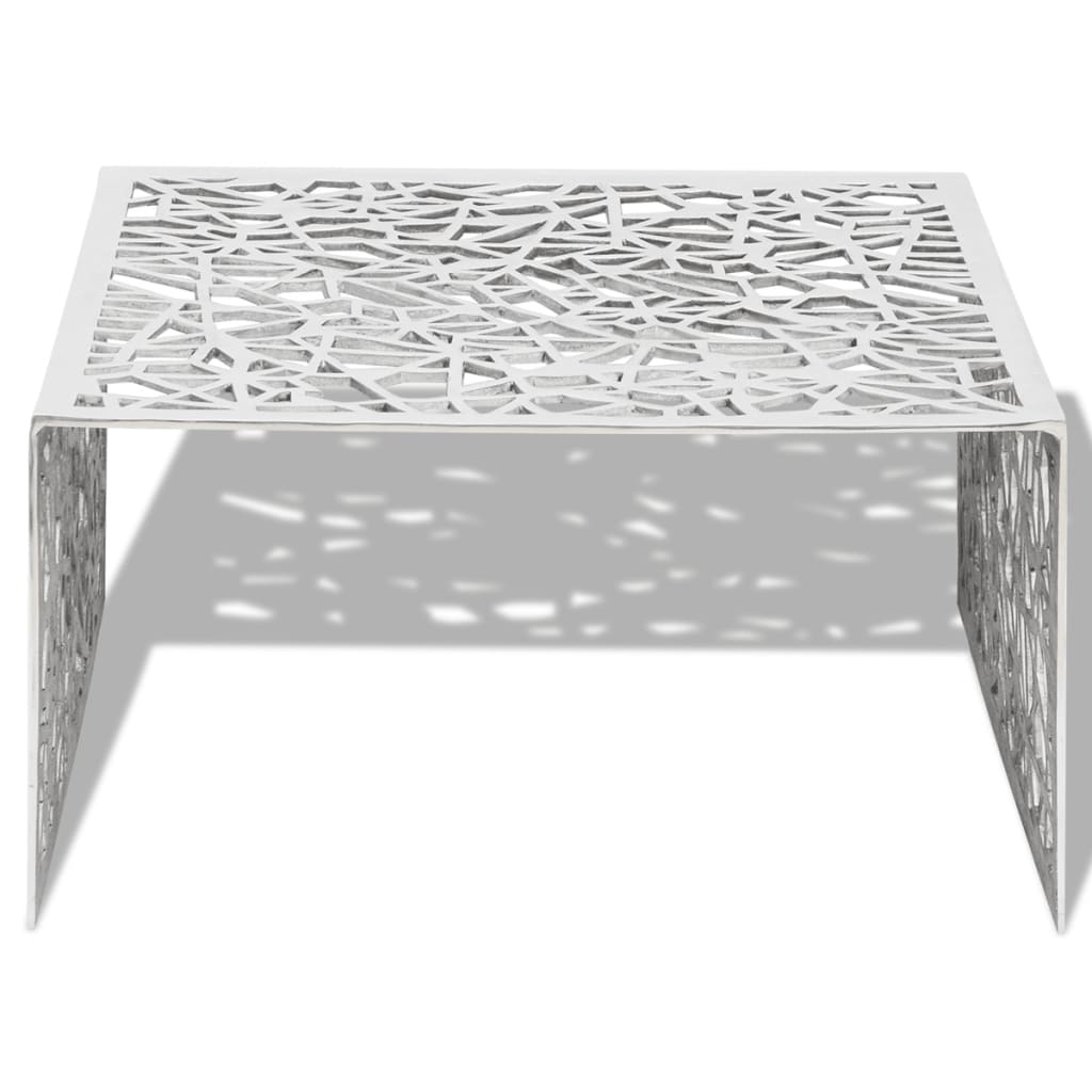 Table basse argentée Design géométrique Aluminium - XIOS