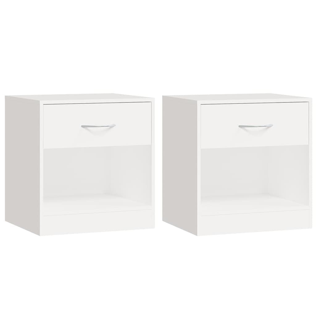 Table de chevet 2 pcs avec tiroir Blanc - XIOS