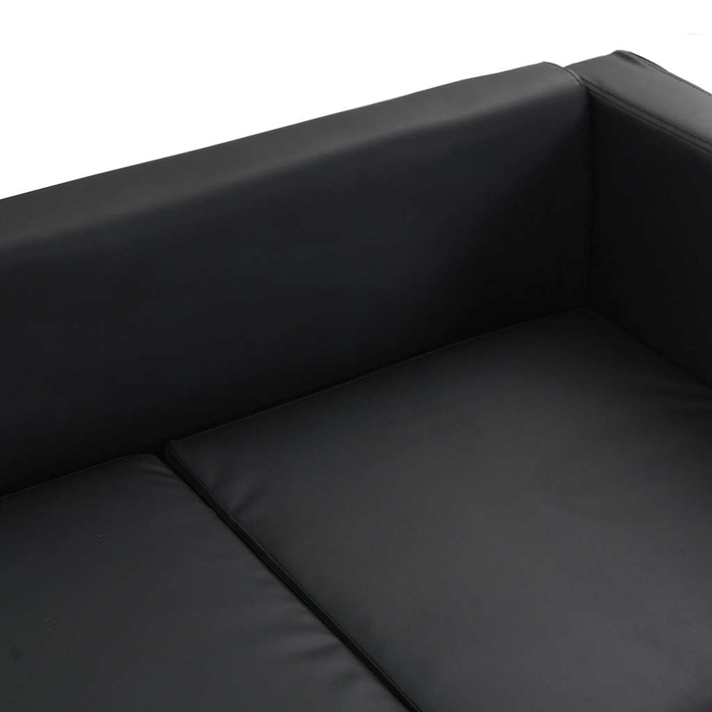 Jeu de canapé à 2 places et à 3 places Cuir synthétique Noir - XIOS