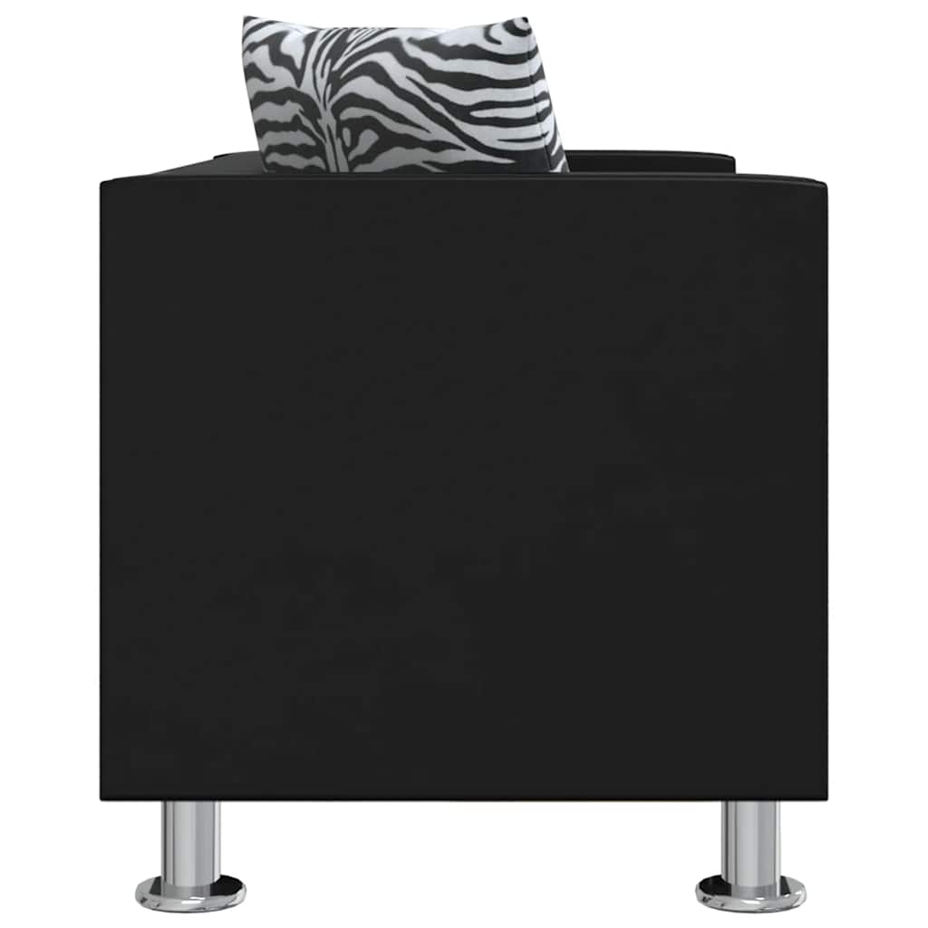 Jeu de canapé à 2 places et à 3 places Cuir synthétique Noir - XIOS