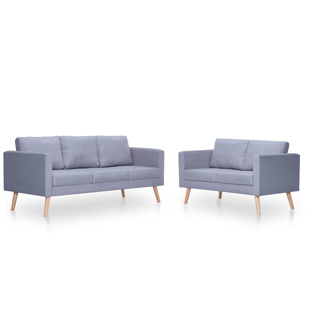 Ensemble de canapés à 2 places et à 3 places Tissu Gris clair