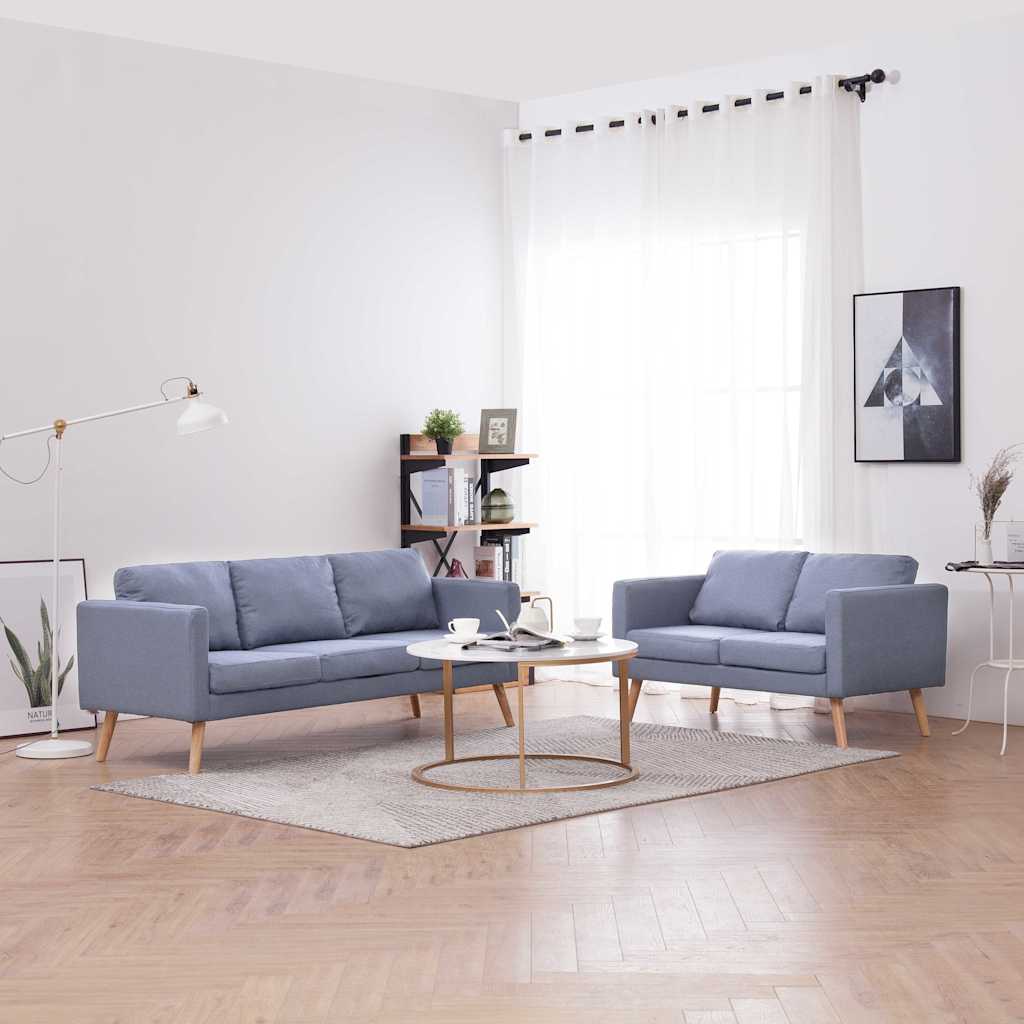 Ensemble de canapés à 2 places et à 3 places Tissu Gris clair