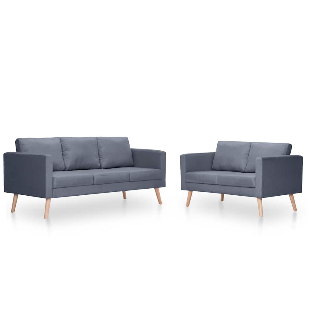 Ensemble de canapés à 2 places et à 3 places Tissu Gris foncé - XIOS