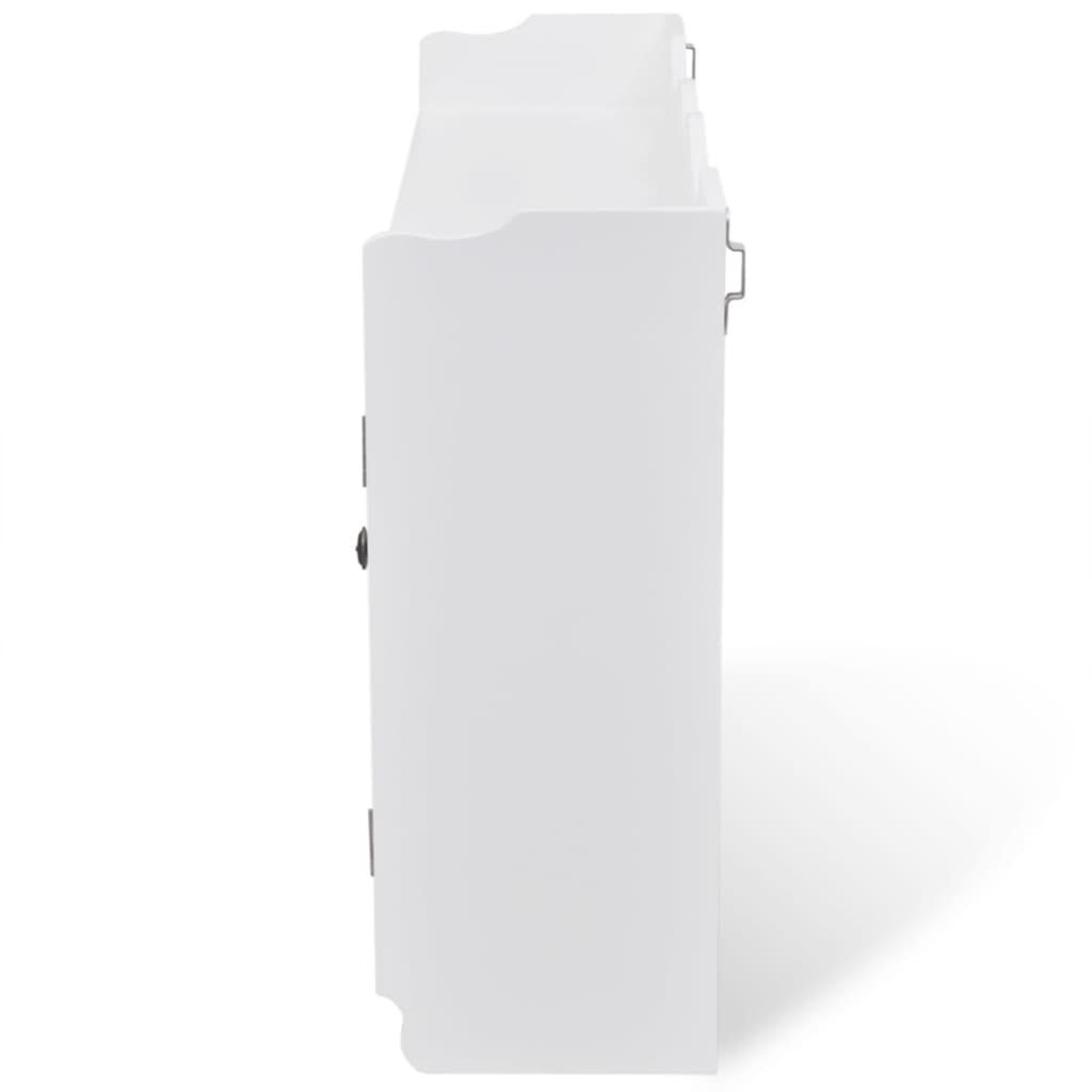 Vitrine murale avec étagère de Livre / DVD / Verre en MDF Blanc - XIOS