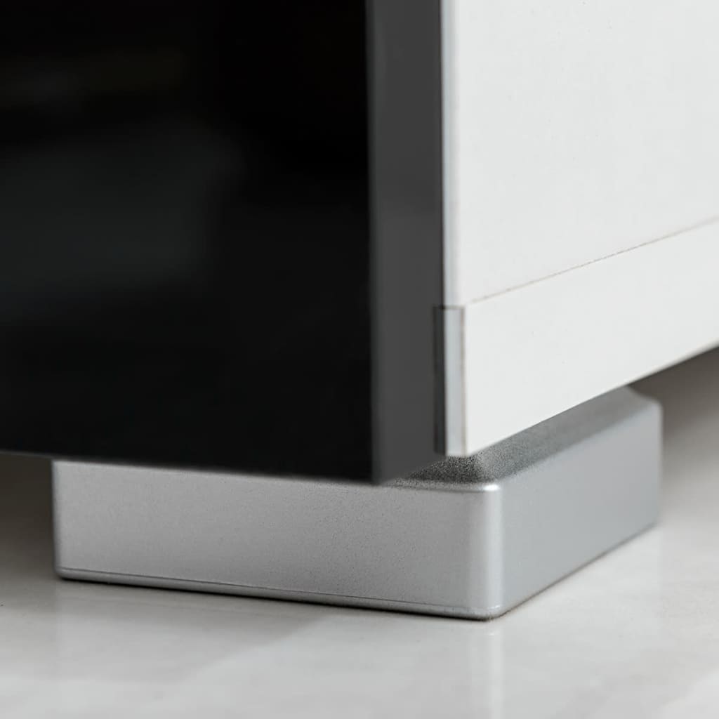 Meuble TV à vitrine murale avec lumière LED 4 pcs noir - XIOS