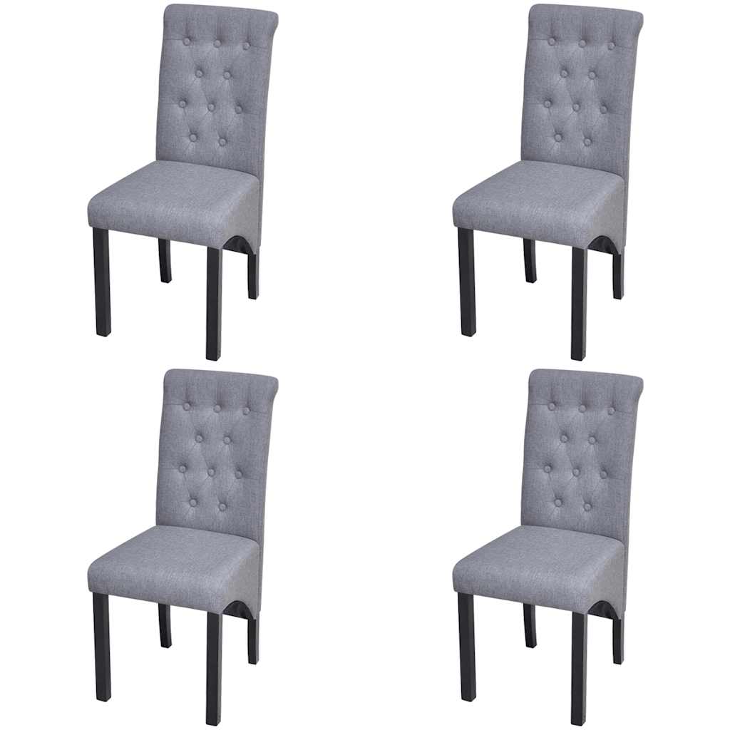 Chaises à manger lot de 4 gris clair tissu - XIOS