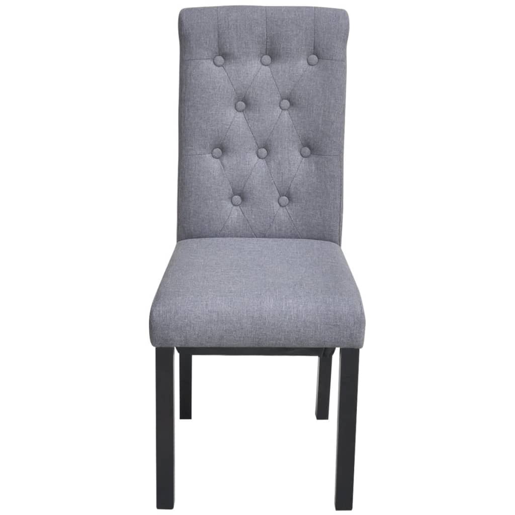 Chaises à manger lot de 4 gris clair tissu - XIOS