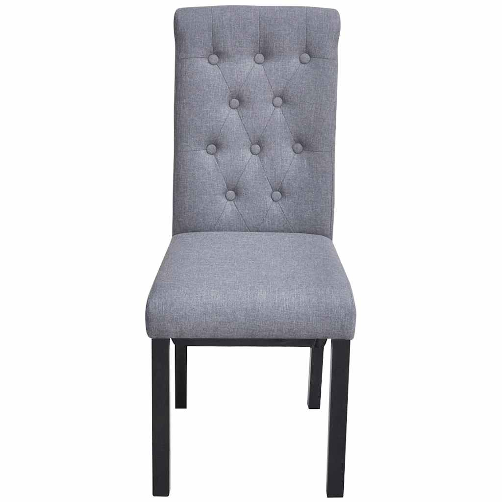 Chaises à manger lot de 4 gris clair tissu - XIOS