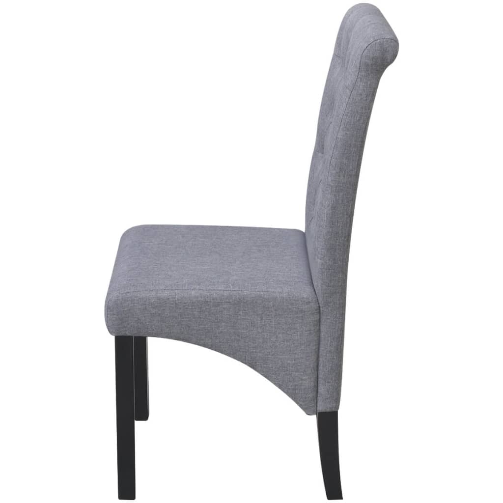 Chaises à manger lot de 4 gris clair tissu - XIOS