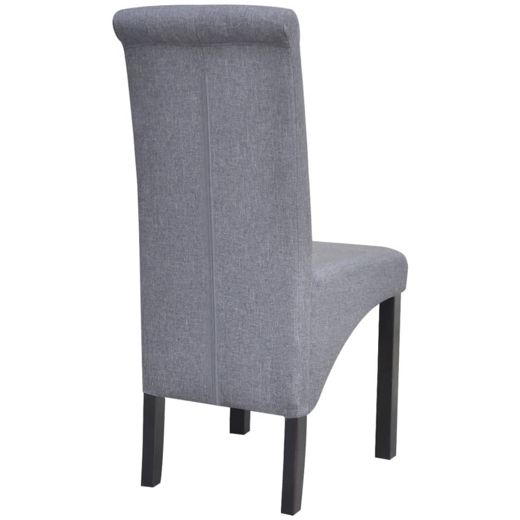 Chaises à manger lot de 4 gris clair tissu - XIOS