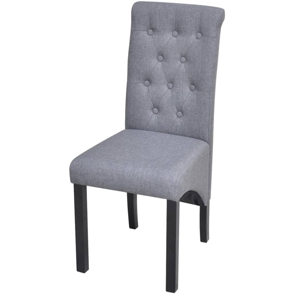 Chaises à manger lot de 6 gris clair tissu - XIOS