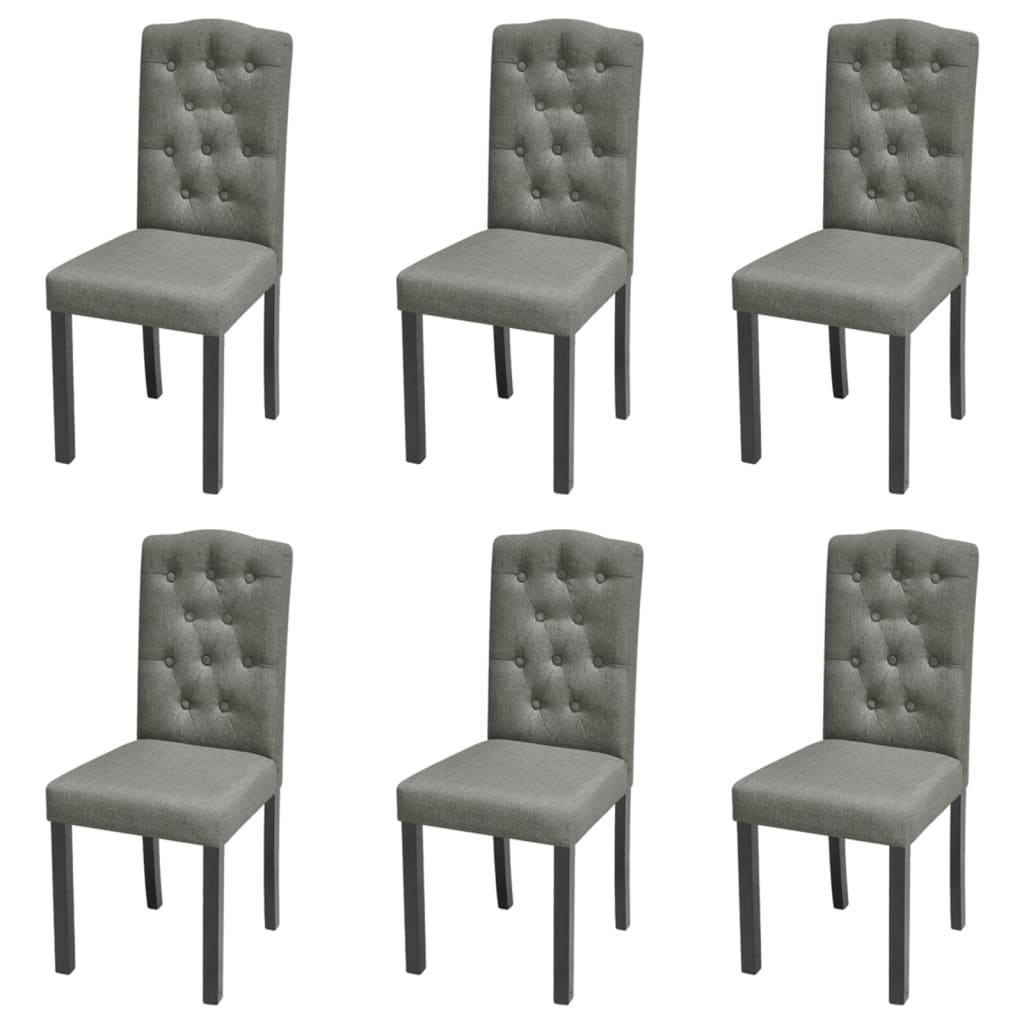 Chaises à manger lot de 6 gris tissu - XIOS