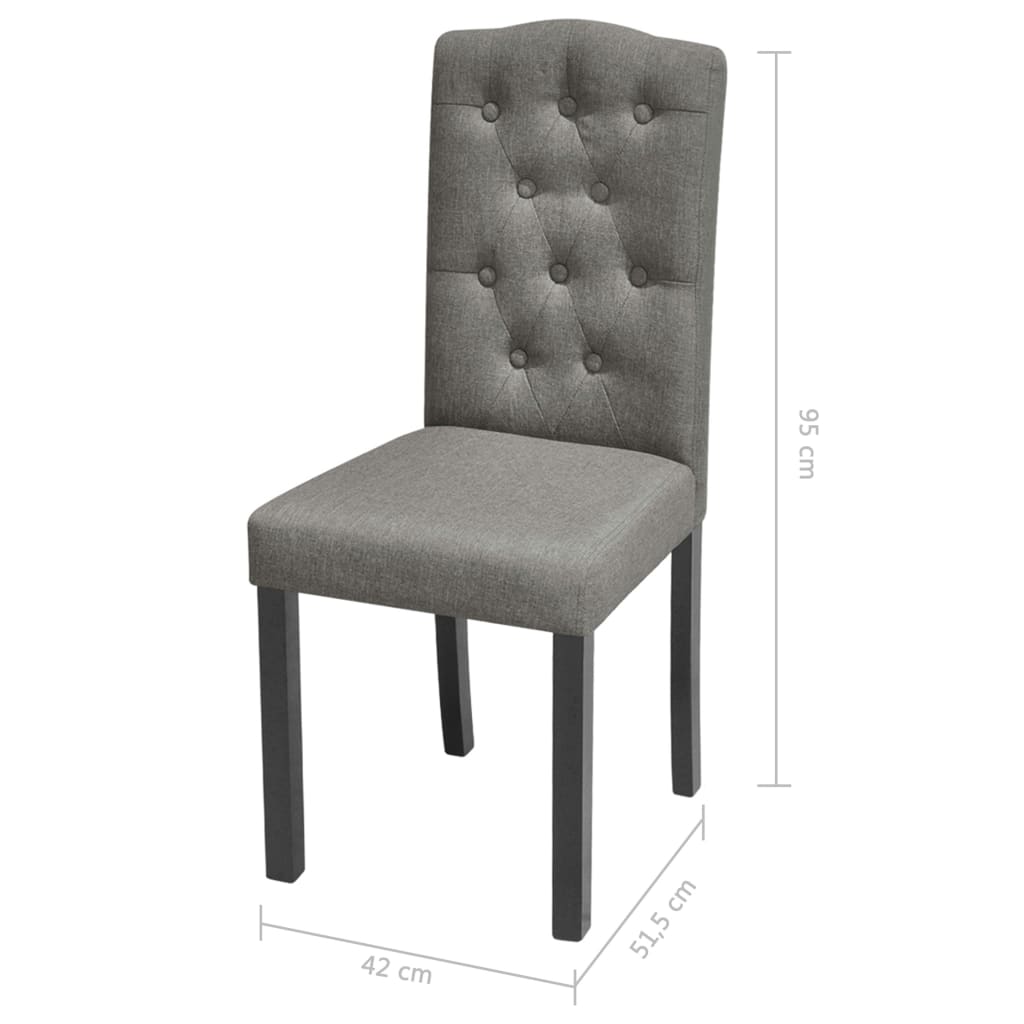 Chaises à manger lot de 6 gris tissu - XIOS