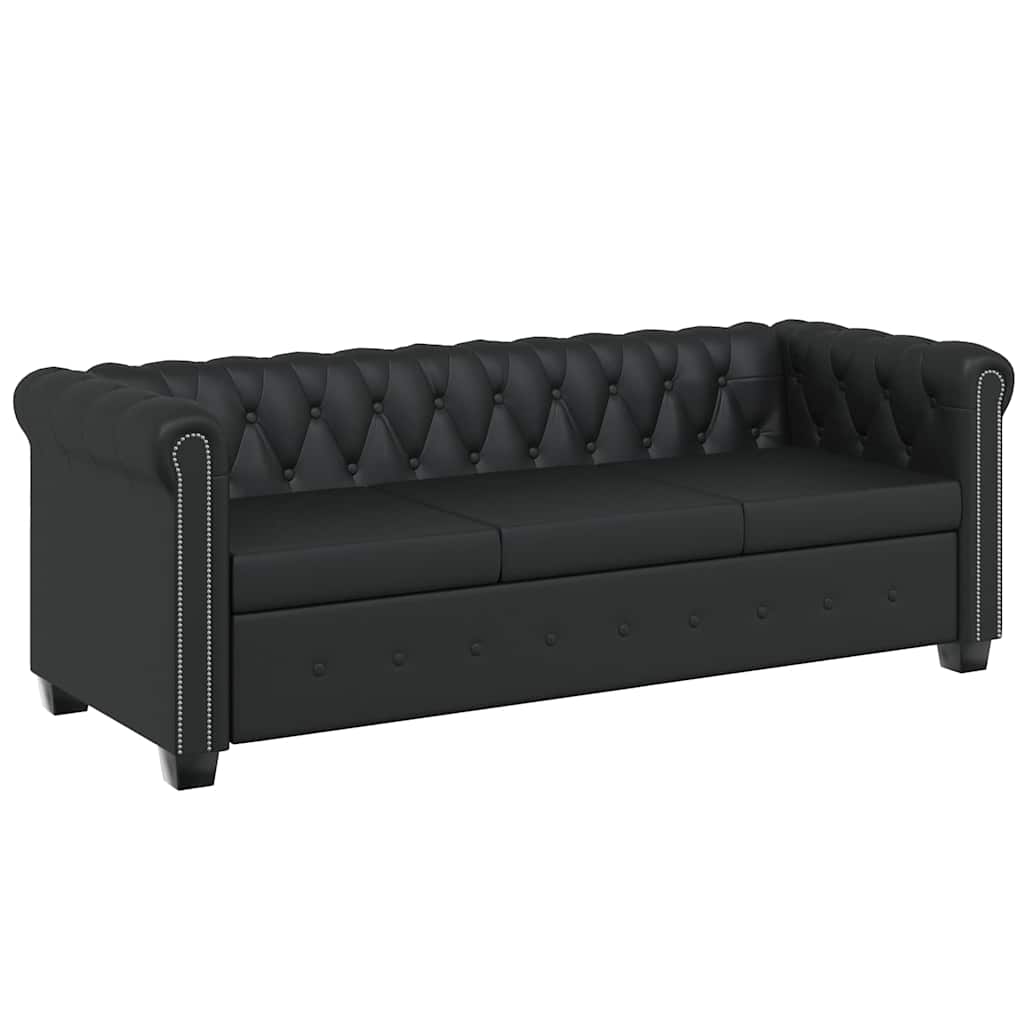 Canapé Chesterfield à 2 places et à 3 places noir - XIOS