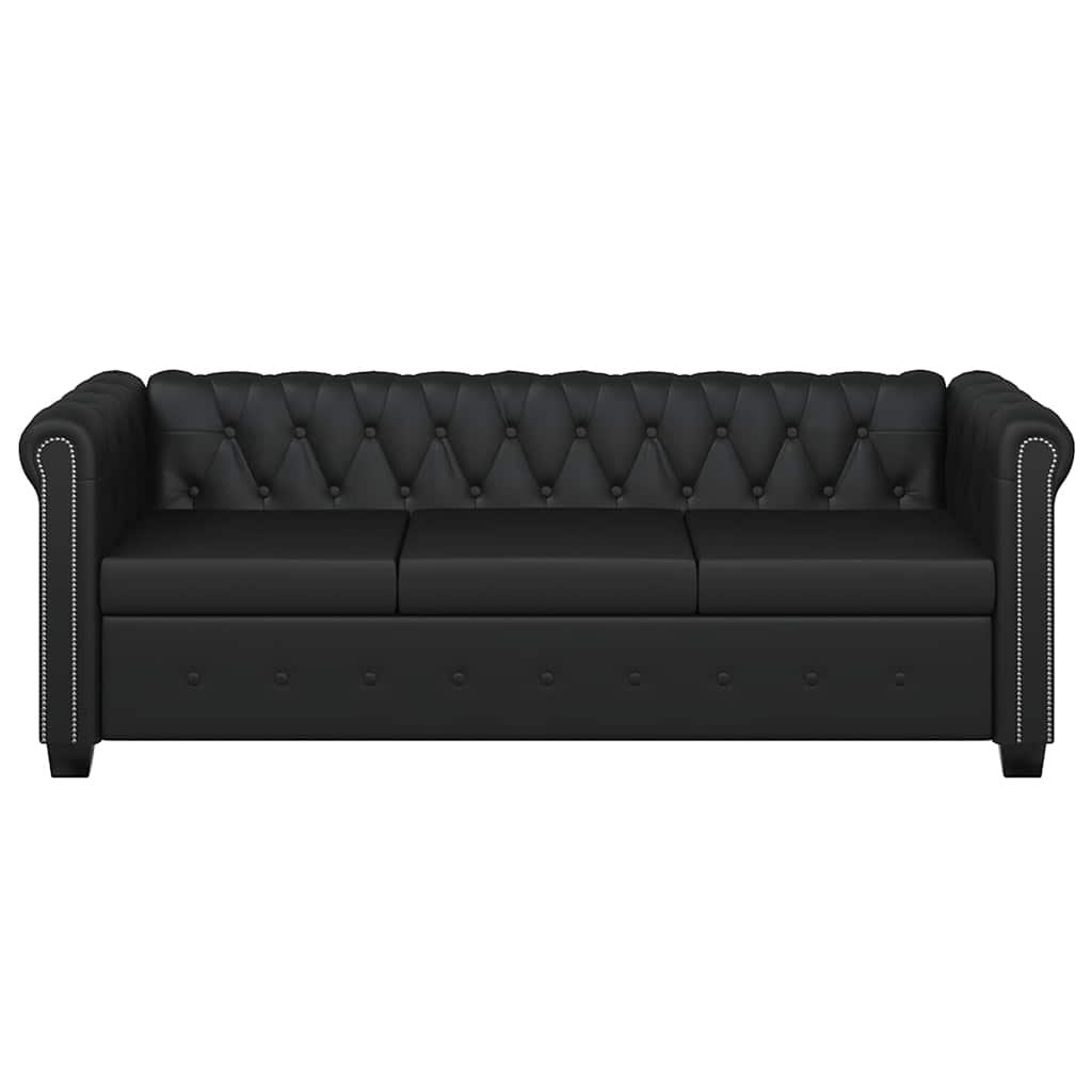 Canapé Chesterfield à 2 places et à 3 places noir - XIOS