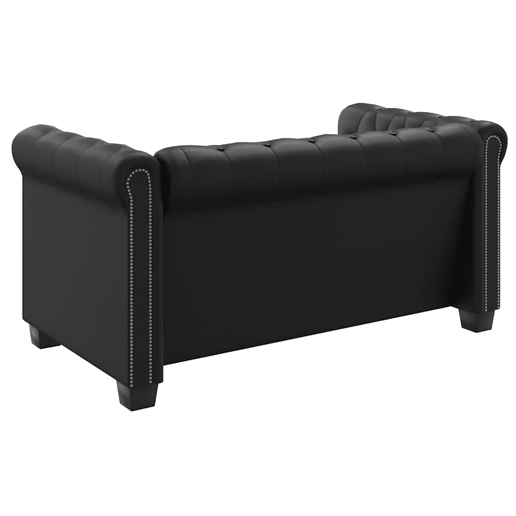 Canapé Chesterfield à 2 places et à 3 places noir - XIOS