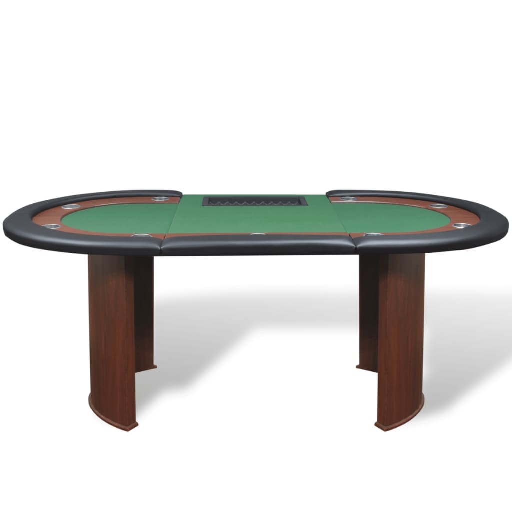 Table de poker pour 10 joueurs avec espace de croupier Vert - XIOS