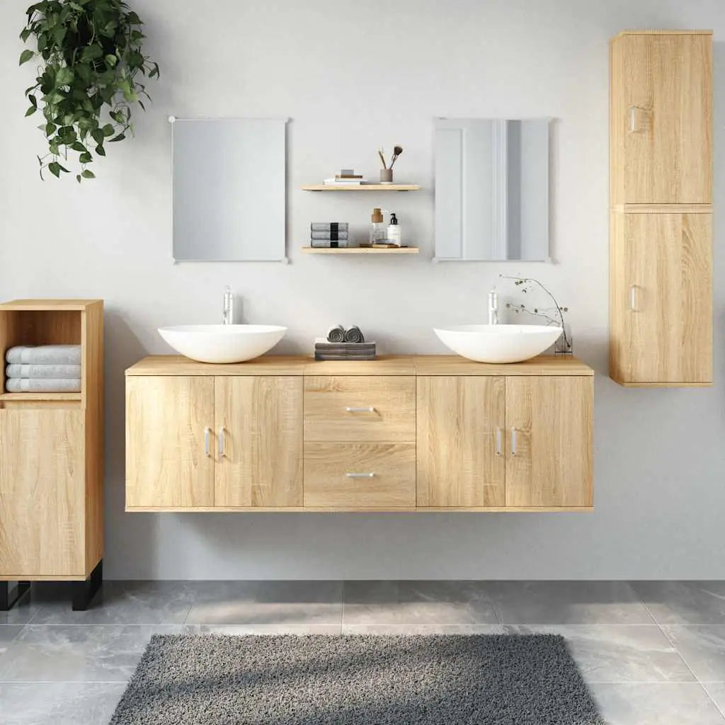 Ensemble de meubles salle de bain 7 pcs chêne bois d’ingénierie - XIOS