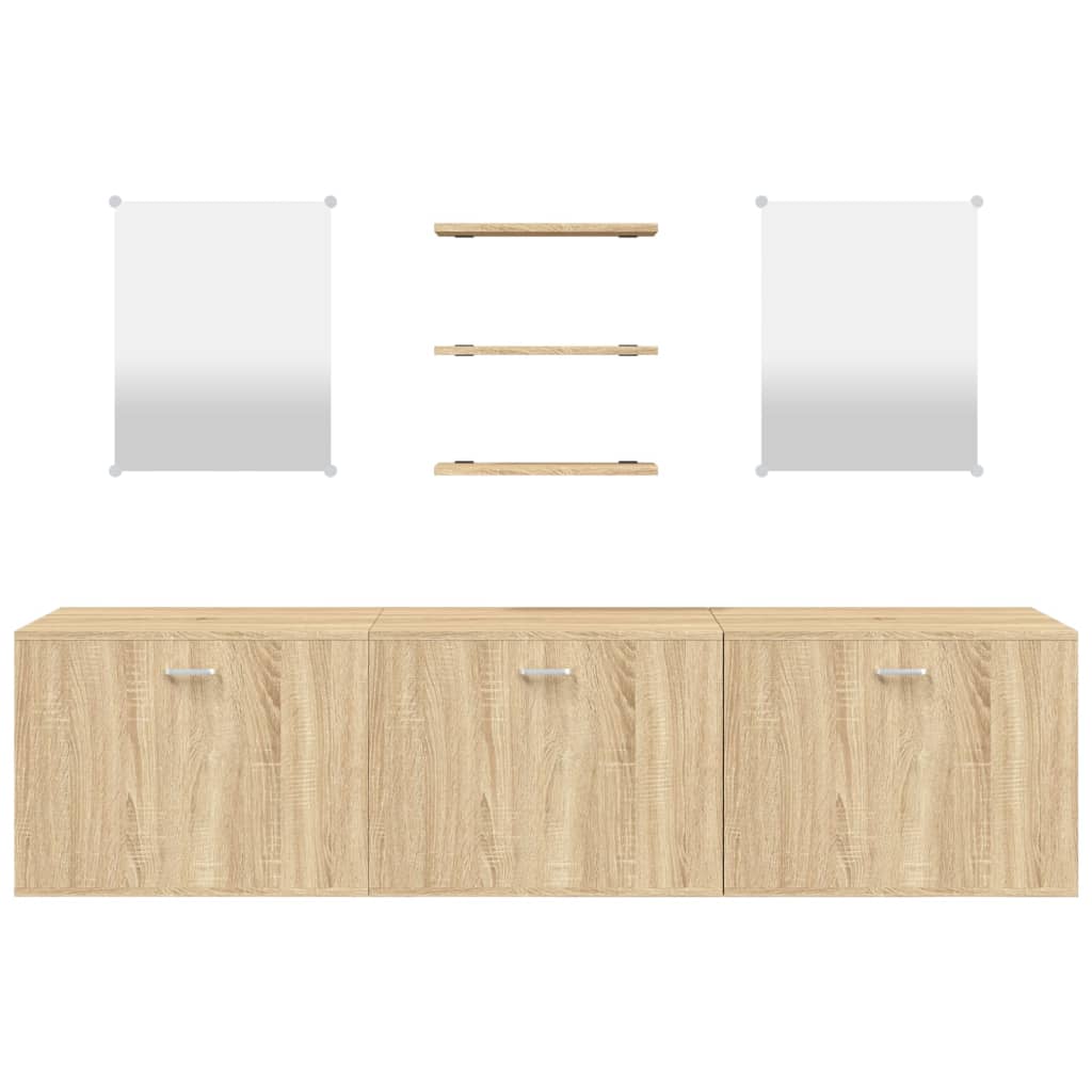 Ensemble de meubles salle de bain 6 pcs chêne bois d'ingénierie