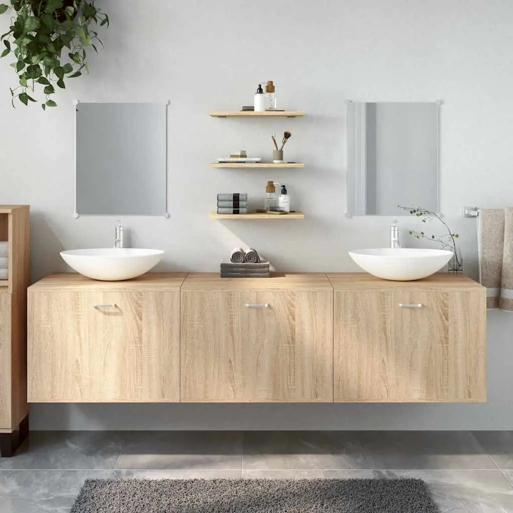 Ensemble de meubles salle de bain 6 pcs chêne bois d’ingénierie - XIOS