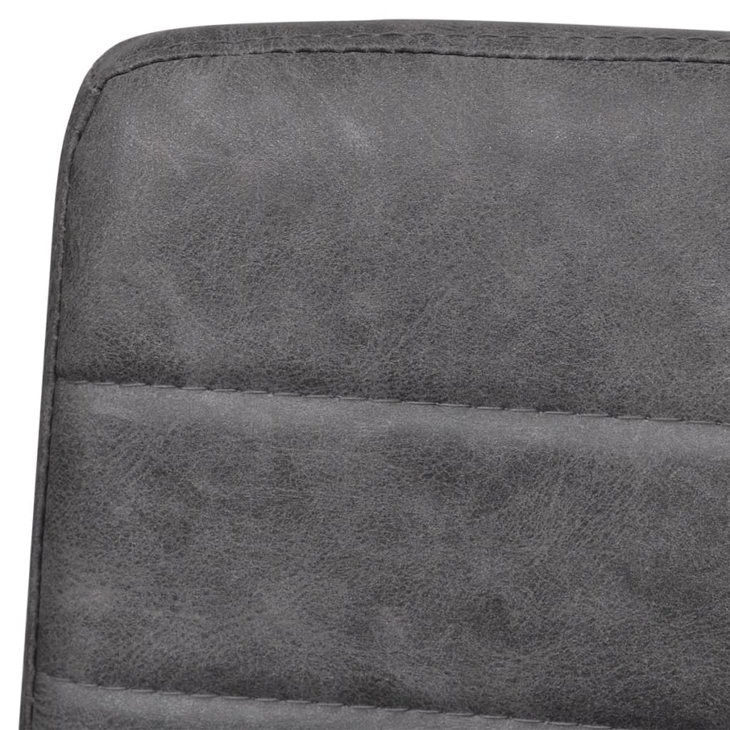 Chaises à manger cantilever lot de 4 gris similicuir - XIOS