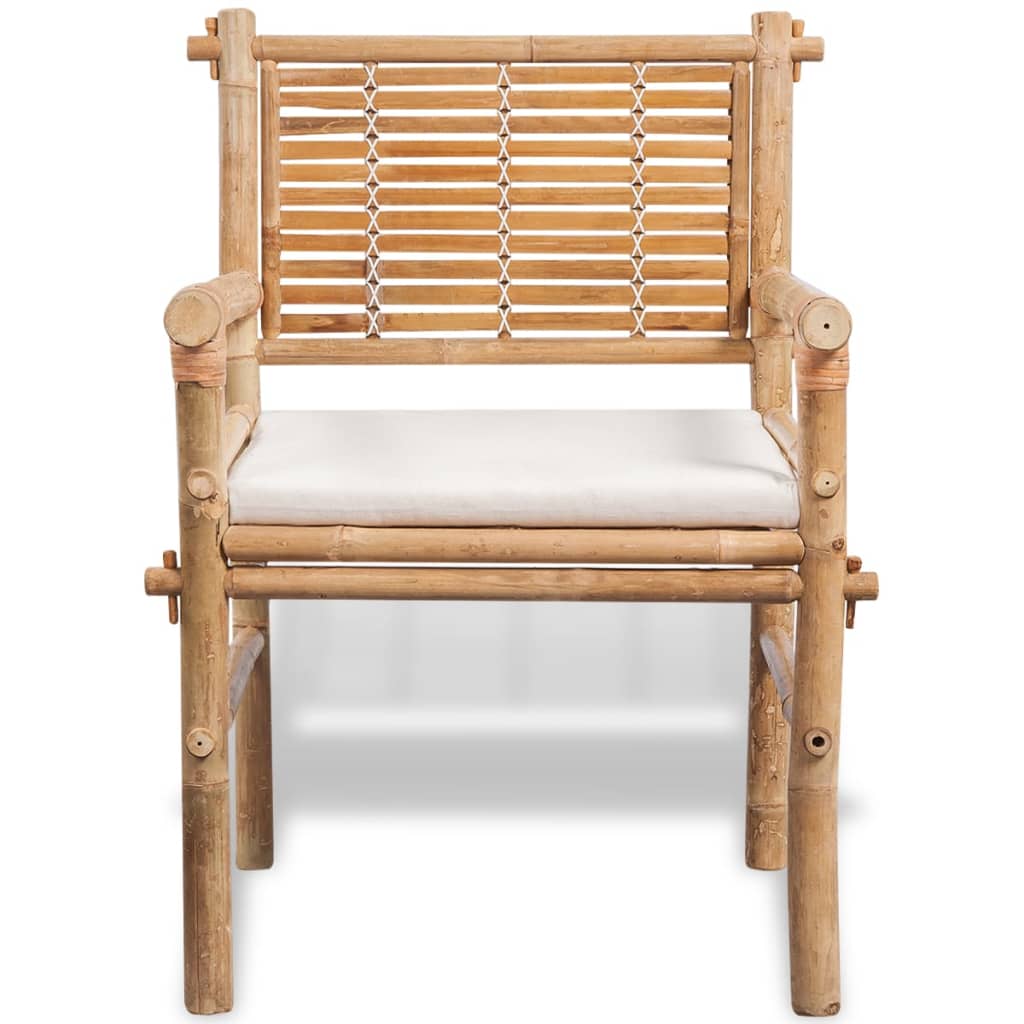 Mobilier de bistro 3 pcs avec coussins Bambou - XIOS
