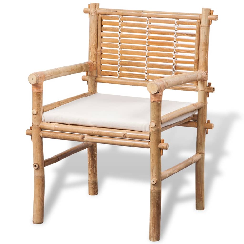 Mobilier de bistro 3 pcs avec coussins Bambou - XIOS