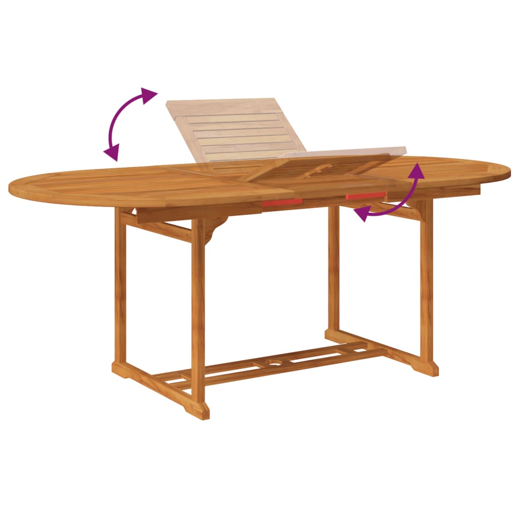 Ensemble à manger d'extérieur 7 pcs Bois d'acacia solide 150-200 cm - XIOS