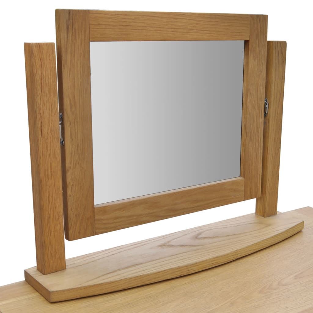 Coiffeuse avec tabouret Bois de chêne massif