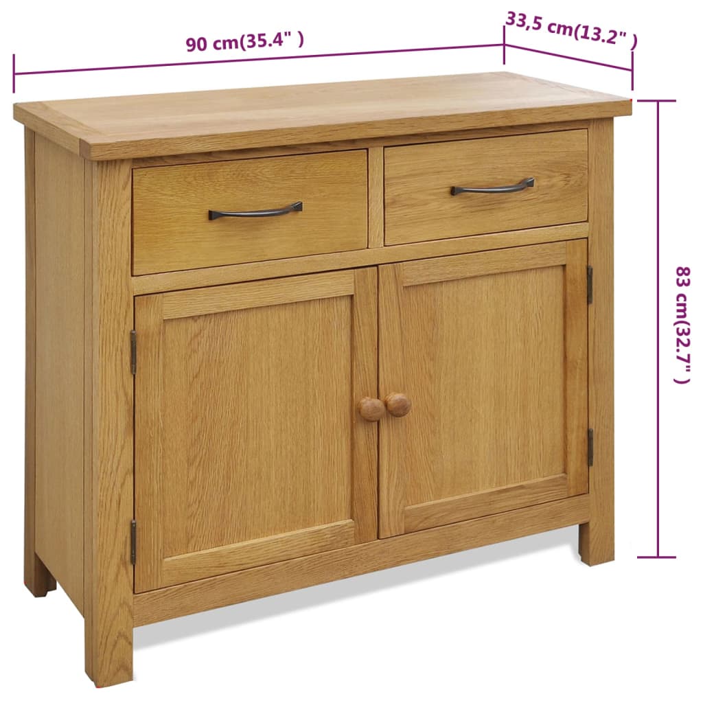 Buffet 90 x 33,5 x 83 cm Bois de chêne massif - XIOS