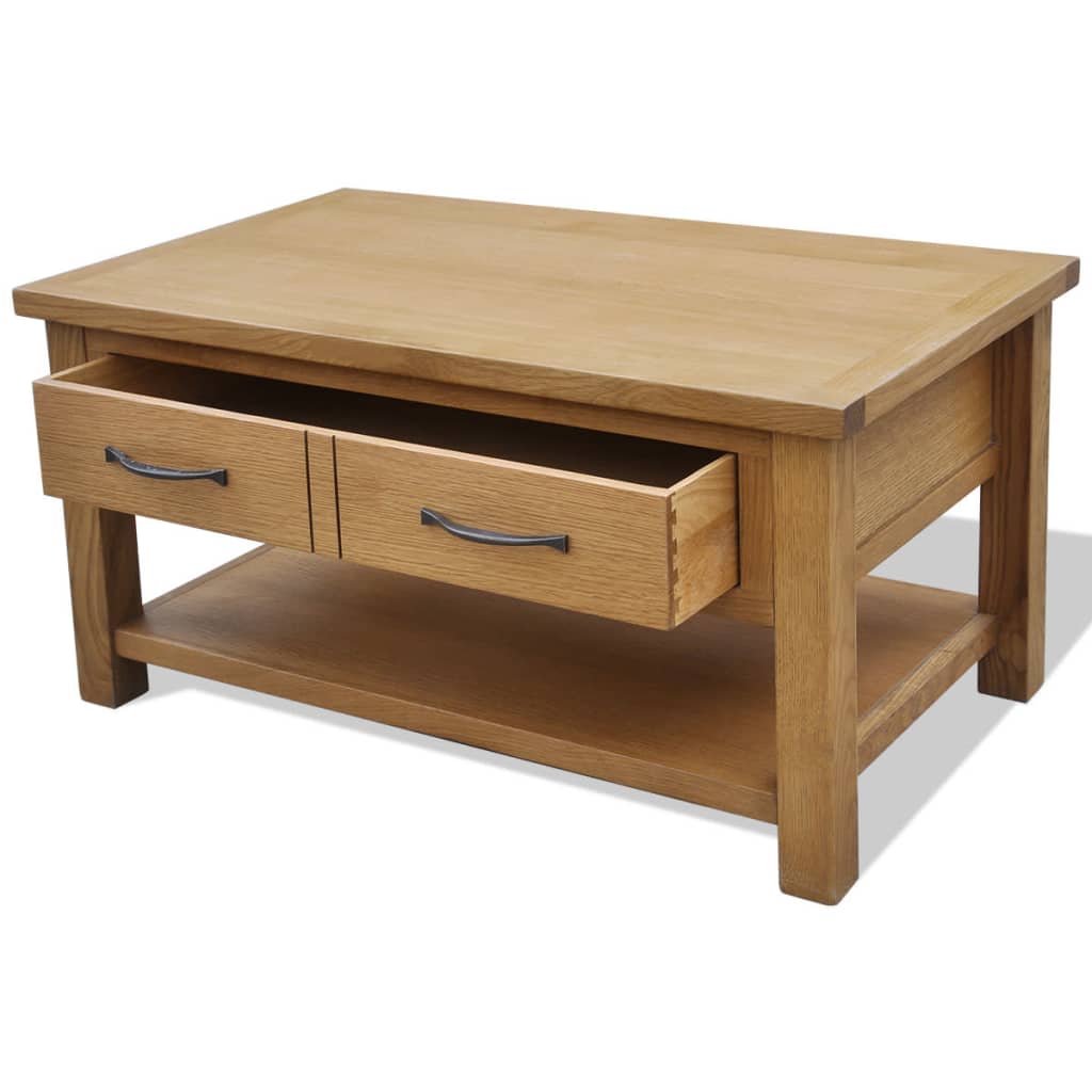 Table basse 88x53x45 cm Bois de chêne massif - XIOS