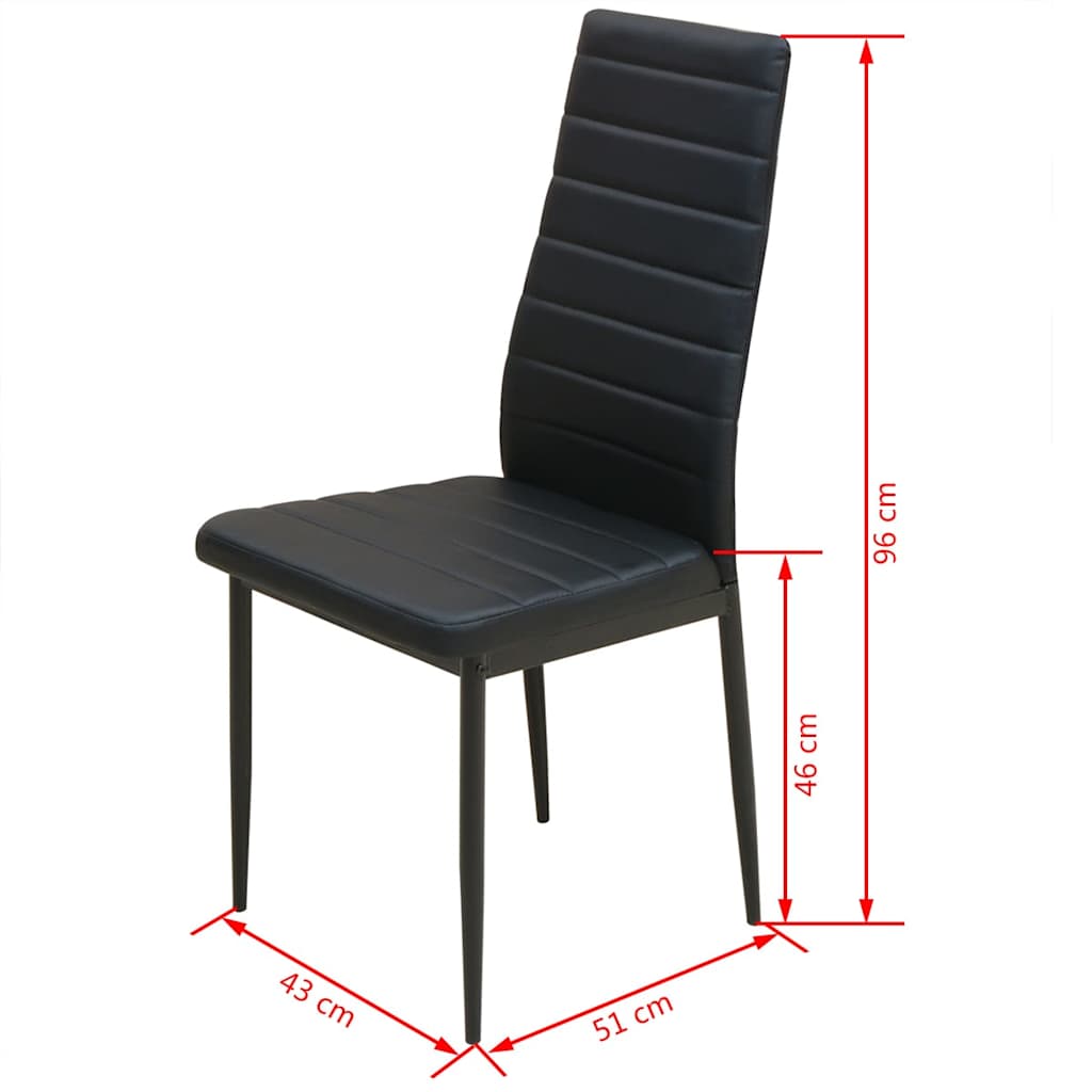 Ensemble table et chaise de salle à manger 5 pièces noir - XIOS