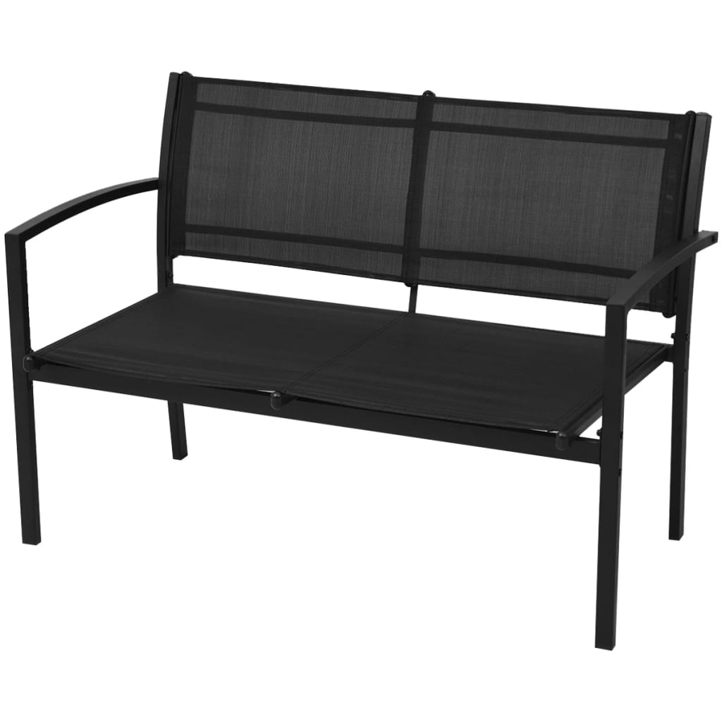 Salon de jardin 4 pcs Textilène Noir - XIOS