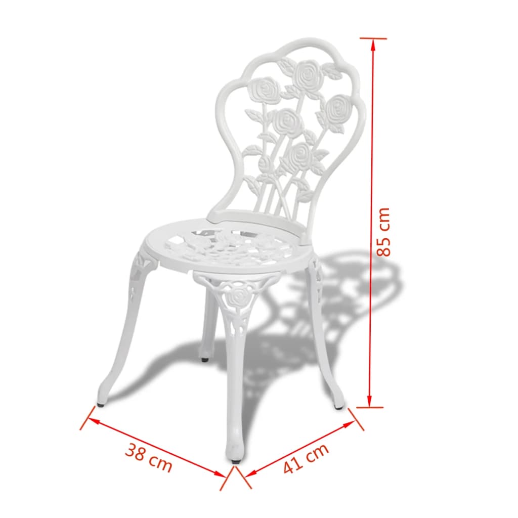 Ensemble de bistro 3 pcs Aluminium coulé Blanc - XIOS