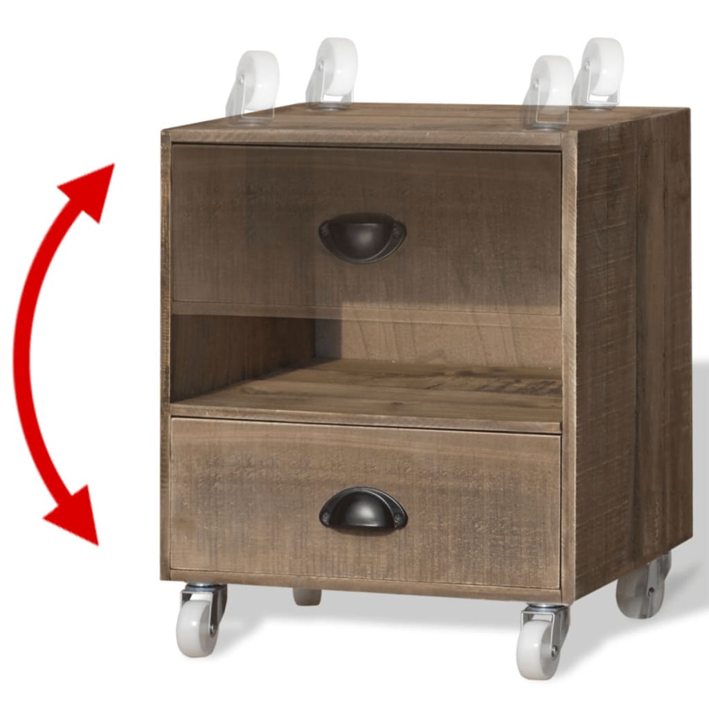 Table de chevet marron bois massif - XIOS