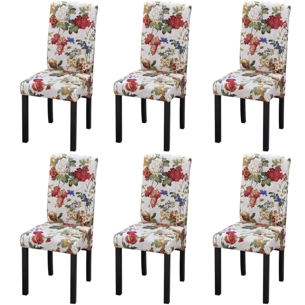 Chaises à manger lot de 6 multicolore tissu - XIOS