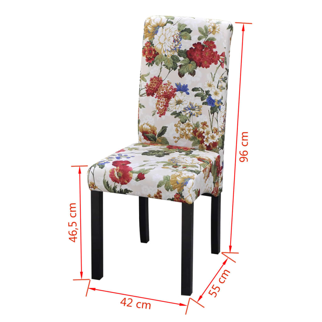 Chaises à manger lot de 6 multicolore tissu - XIOS