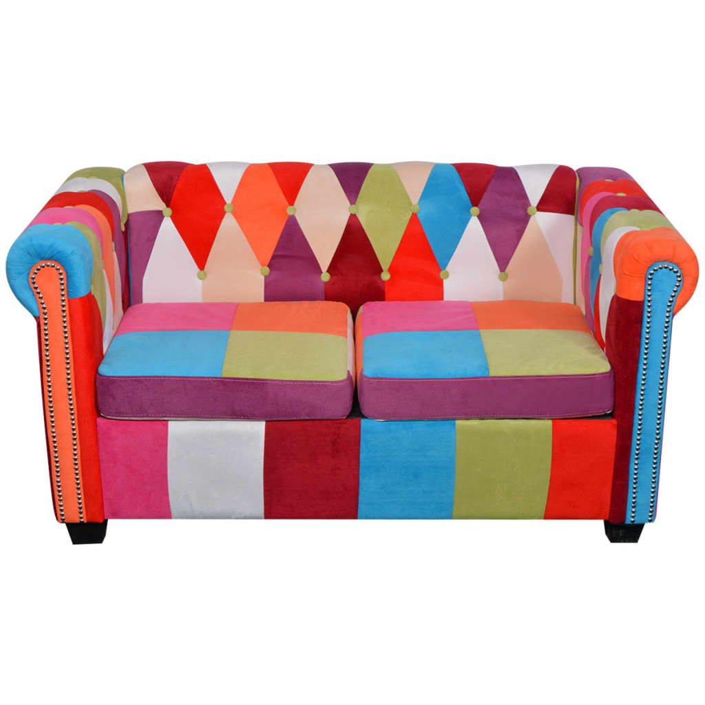 Canapé Chesterfield 2 places tissu
