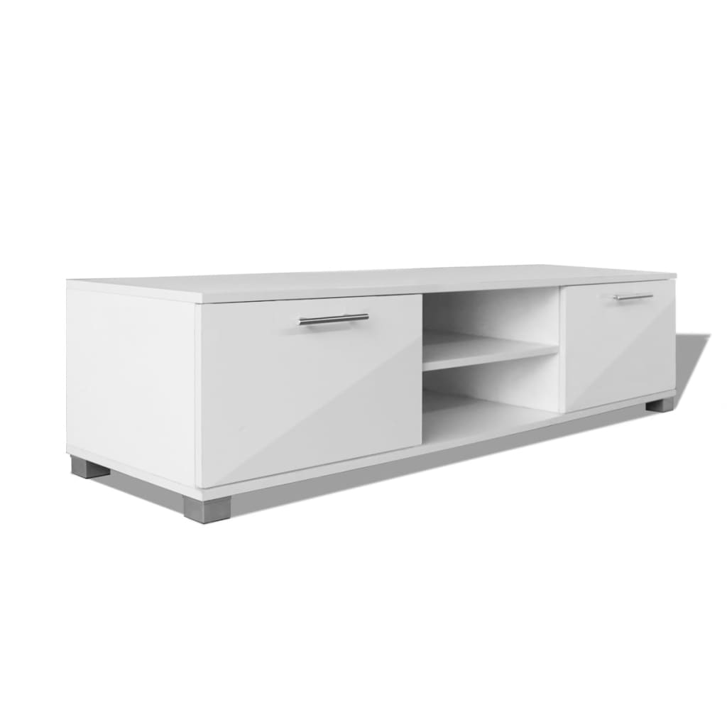 Meuble TV Blanc brillant 120x40,5x35 cm - XIOS
