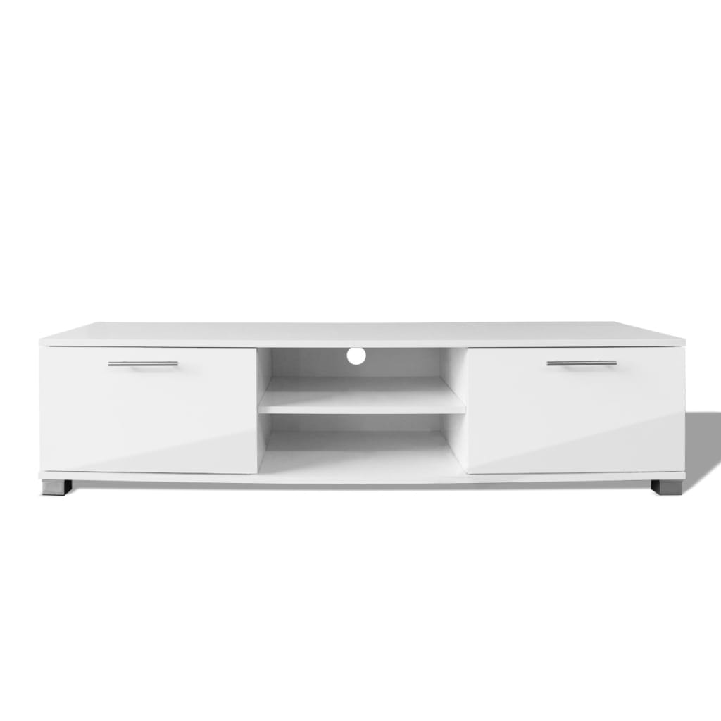 Meuble TV Blanc brillant 120x40,5x35 cm - XIOS