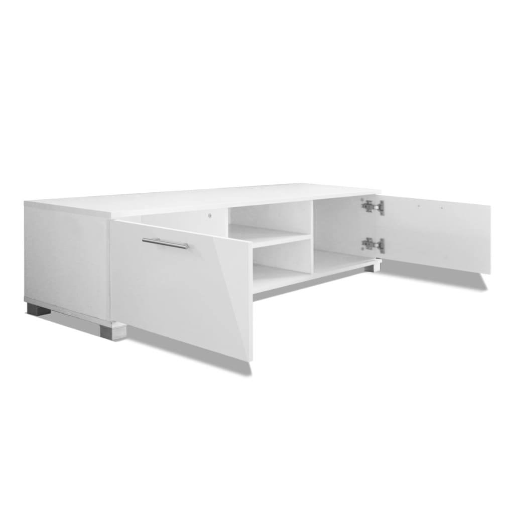 Meuble TV Blanc brillant 120x40,5x35 cm - XIOS