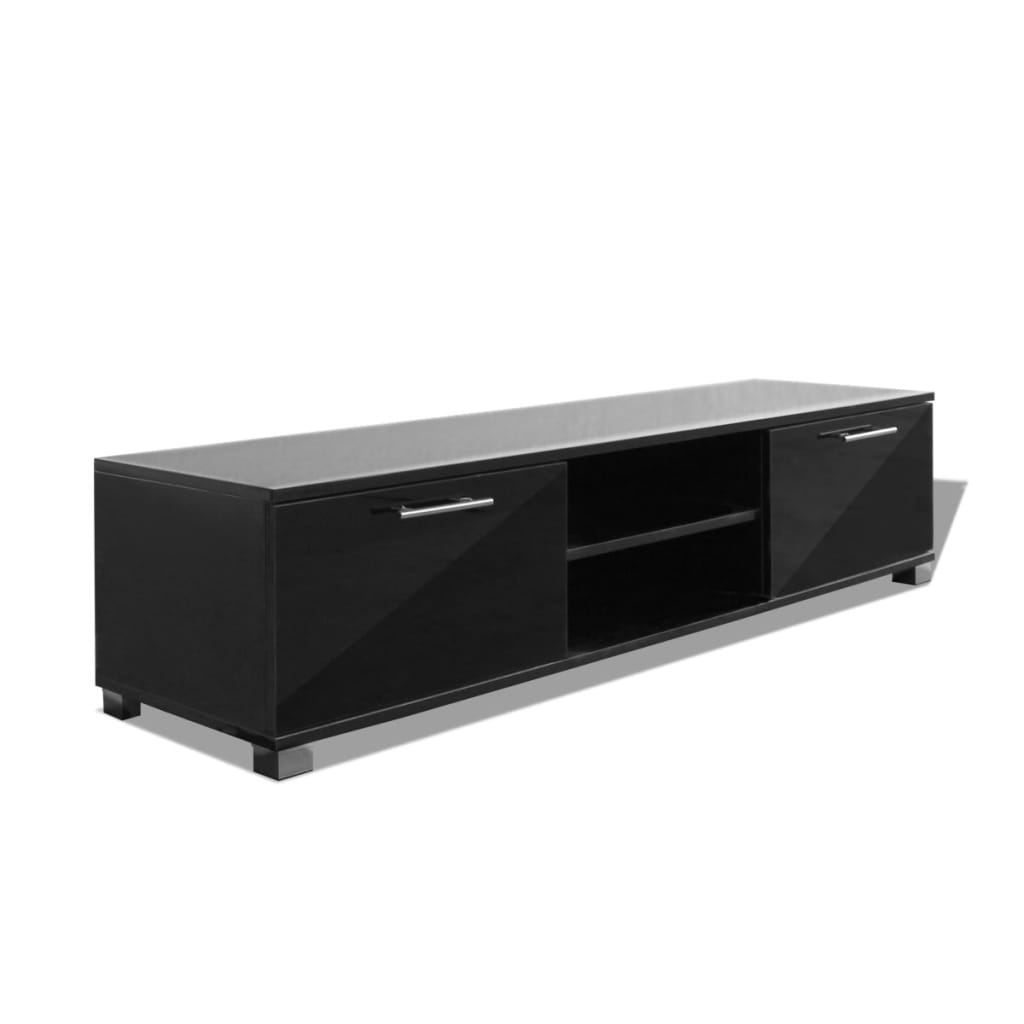 Meuble TV Noir brillant 120x40,5x35 cm - XIOS