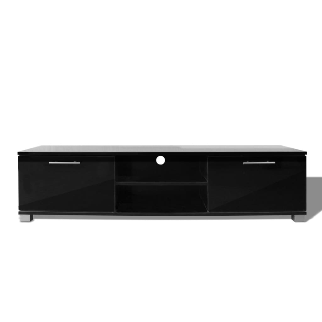 Meuble TV Noir brillant 120x40,5x35 cm - XIOS