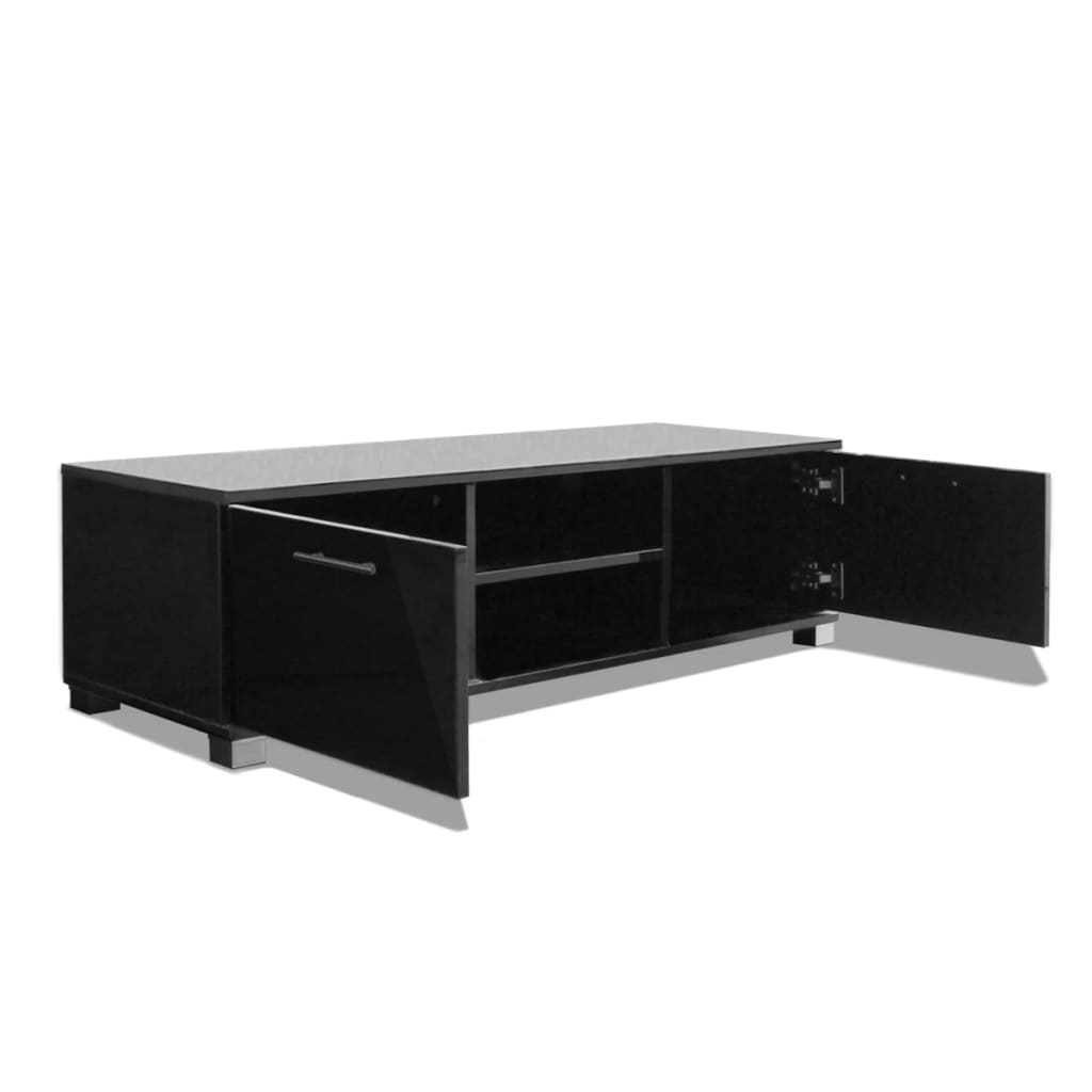Meuble TV Noir brillant 120x40,5x35 cm - XIOS