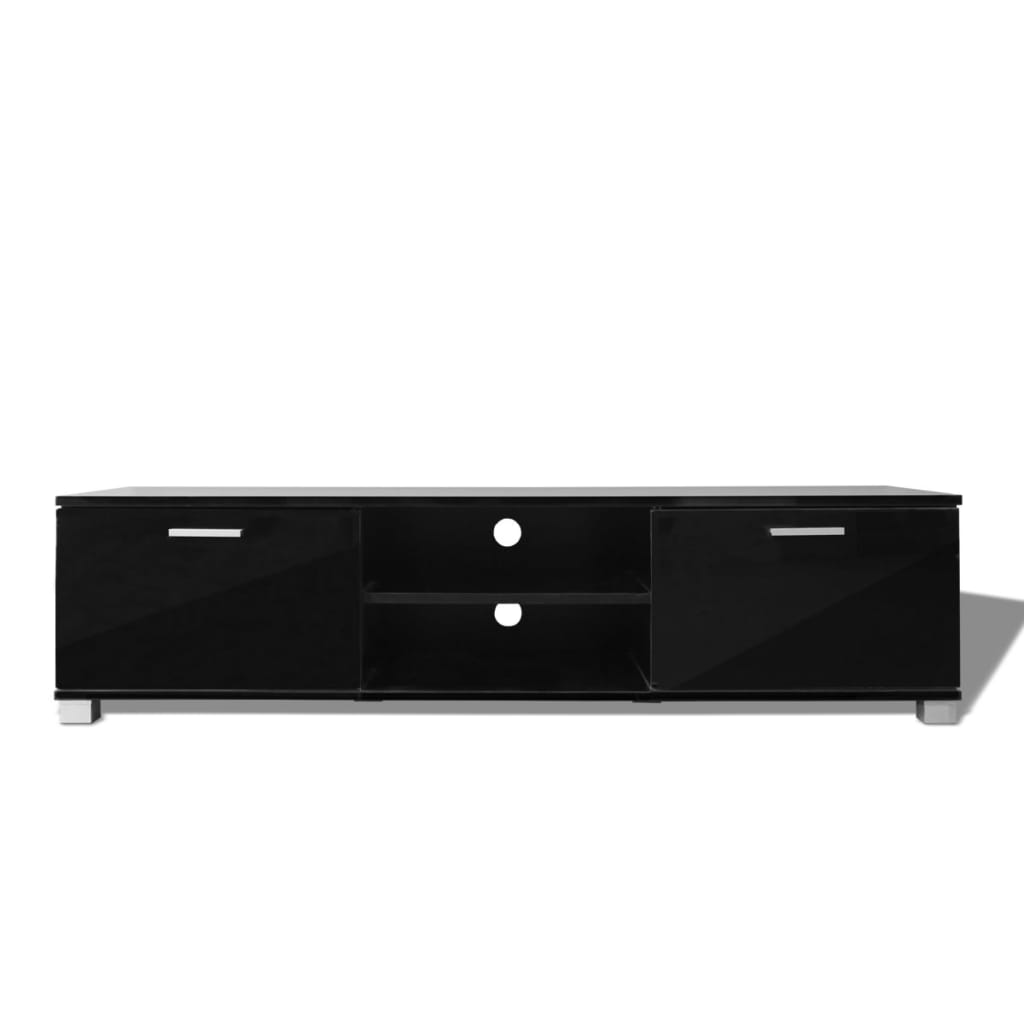 Meuble TV Noir brillant 140x40,5x35 cm - XIOS