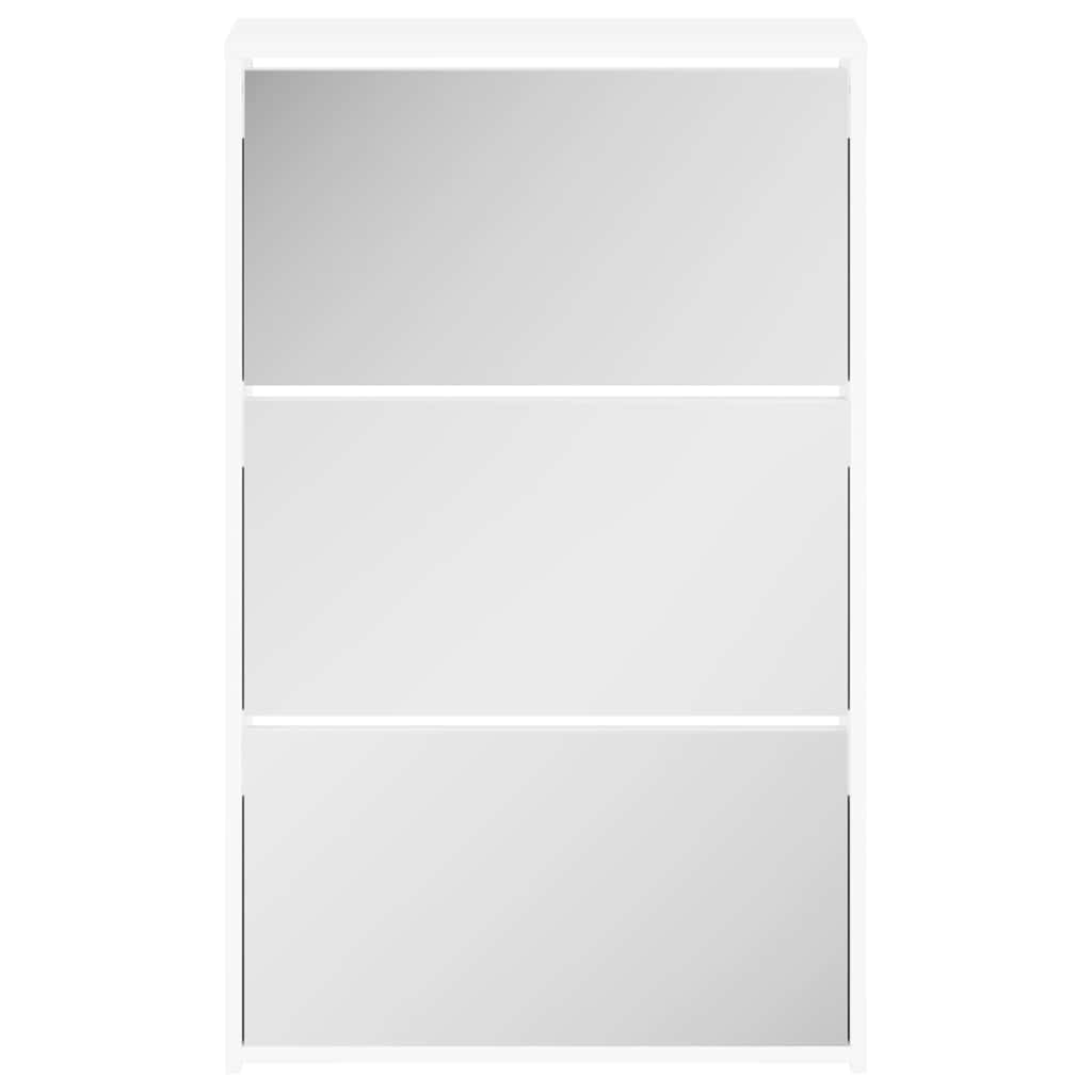 Meuble à chaussures 3 étagères 63x17x102,5 cm Miroir Blanc - XIOS