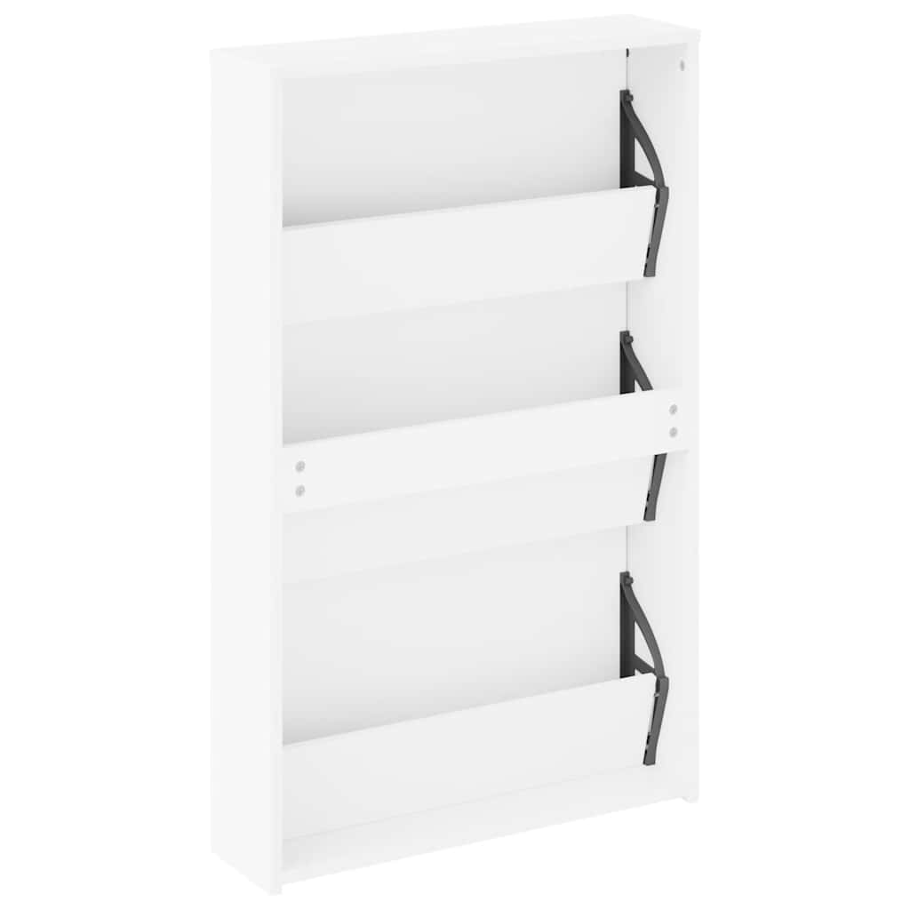 Meuble à chaussures 3 étagères 63x17x102,5 cm Miroir Blanc - XIOS