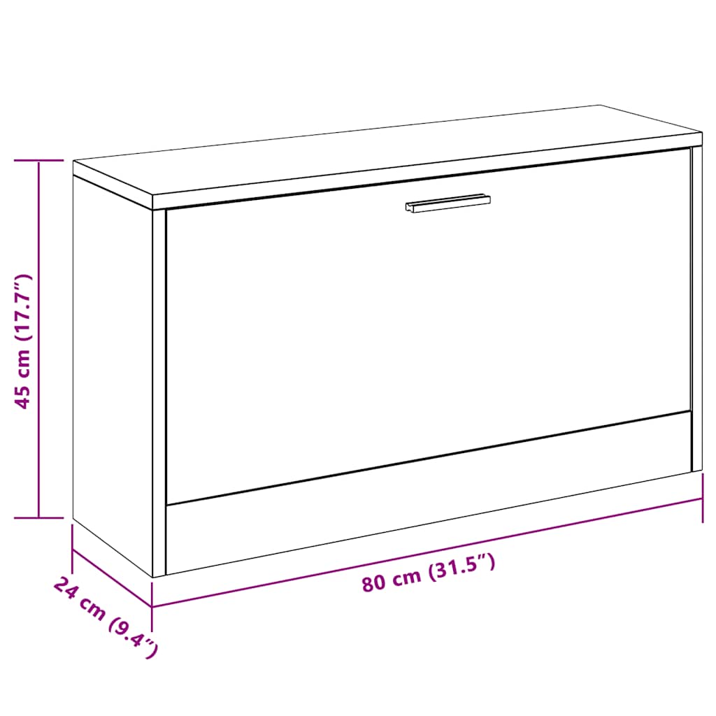 Banc à chaussures 80x24x45 cm Blanc - XIOS