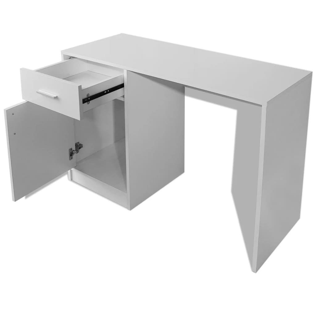Bureau avec tiroir et placard 100x40x73 cm Blanc - XIOS