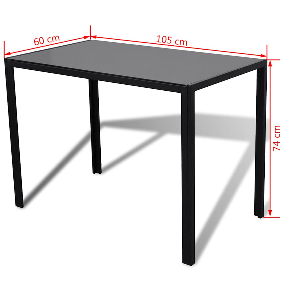 Ensemble de table pour salle à manger cinq pièces noir - XIOS